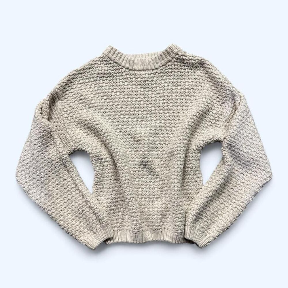 Universal Thread Women's Cream Textured Knit Sweater